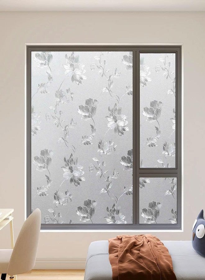 SUNBIRD Stained Glass Privacy Film Frosted Window Film Sun Blocking Window Tinting Film for Home, Clings Removable Frosting Bathroom Door (24" x 240" Inch, Tulip) - Image 3